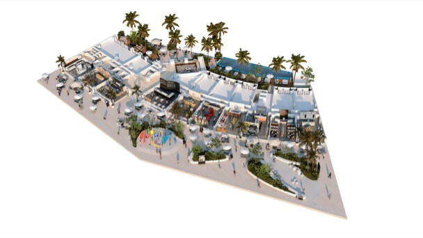 Nivel Zero con área comercial, Zoho Mall y Zoho Park