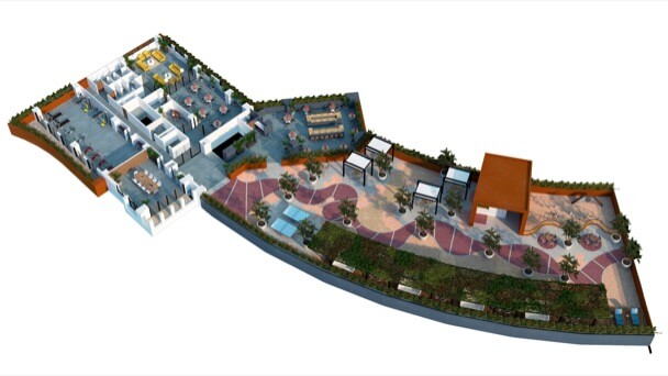 Área recreativa en Piso 5 con Dog Park, Coworking, Bar, Gimnasio y más